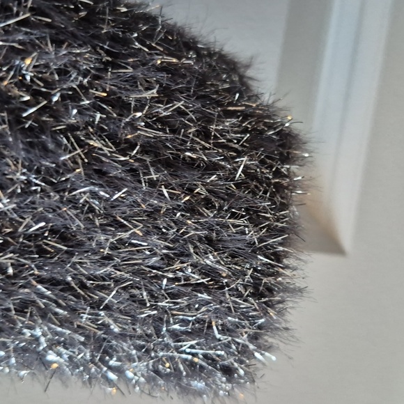 By Anthropologie Eyelash Knit Mini Jumper Sweater Dress Grey metallic Small NWT - Picture 9 of 10